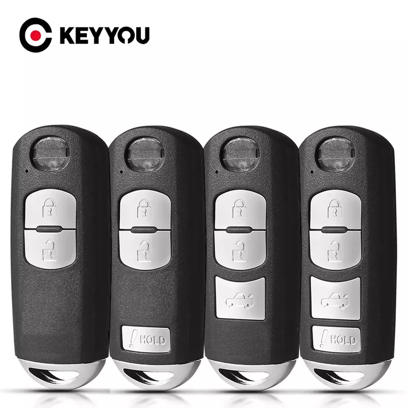 Keyyou fob 2/3/4ボタンスマート車のキーシェルケースマツダ3 5 6 CX-5 CX-7 CX-9 MX-5ミアータRX-8 2006-2018