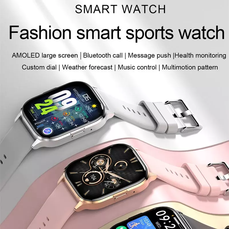 HK21 Smart Watch 2.01 pollici Amoled grande schermo NFC Bluetooth chiamata musica modalità sportive monitoraggio della salute della frequenza cardiaca Smartwatch