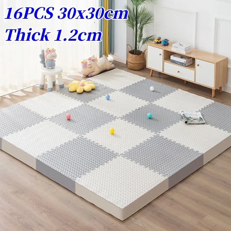Tatame Puzzle Mat 16PCS 30x30x1.2cm Play Mats Baby Game Mat Infant Mat Activities Mat for Baby Play Mat Korean Floor Noise Mat