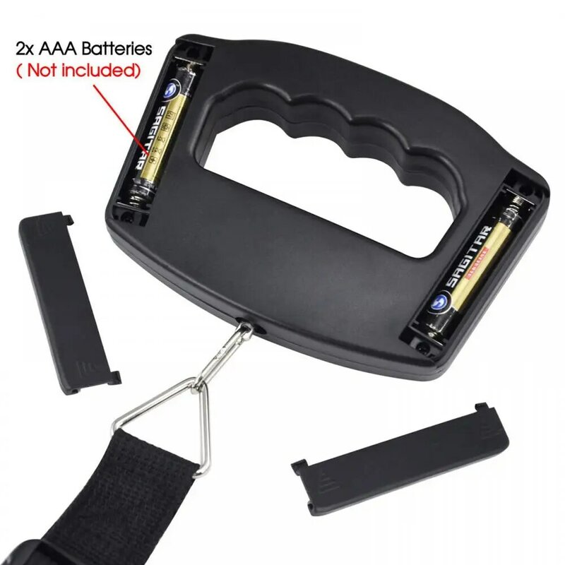 Bilancia portatile per bagagli peso 50kg Display a LED digitale portatile Mini bilancia per valigia con cinturino (senza batteria)