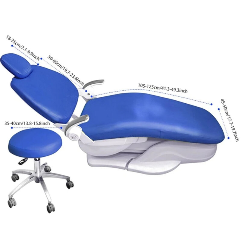 PU couro odontológico cadeira tampa unidade, protetor protetor protetor impermeável elástica, equipamento dentista, laboratório de odontologia, 4pcs por conjunto