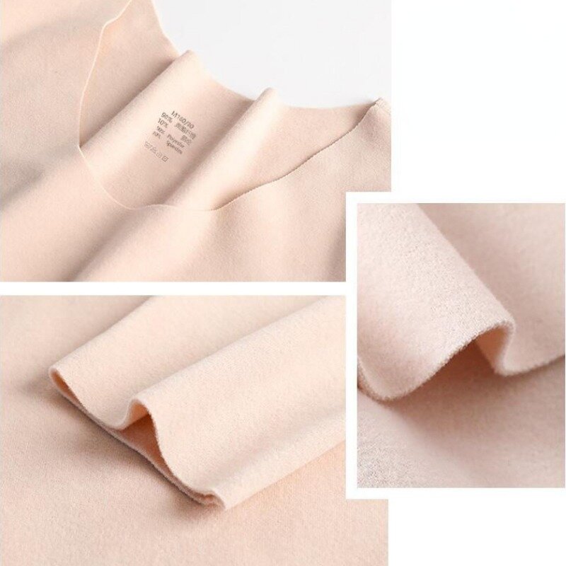 2023 New De Rong Non-marking Thermal Underwear Women's Autumn Clothes Autumn Pants Set Round Collar Plushing Thick Undershirt