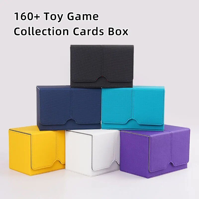 กล่องใส่การ์ดมายากล TCG กล่องเก็บการ์ดสีทึบกล่องเก็บของเล่นเกมคริสต์มาสด้านบนโหลดด้านข้าง