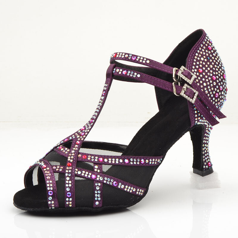 Sandales de danse avec strass à talon de 9CM, chaussures de danse avec leurre Venus, Standard et personnalisées