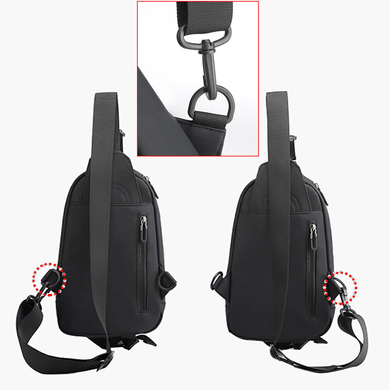 Men's Waterproof Nylon Chest Bag Shoulder Sling Bag Originality Crossbody Bag Multifunction Travel Messenger Pack For Male