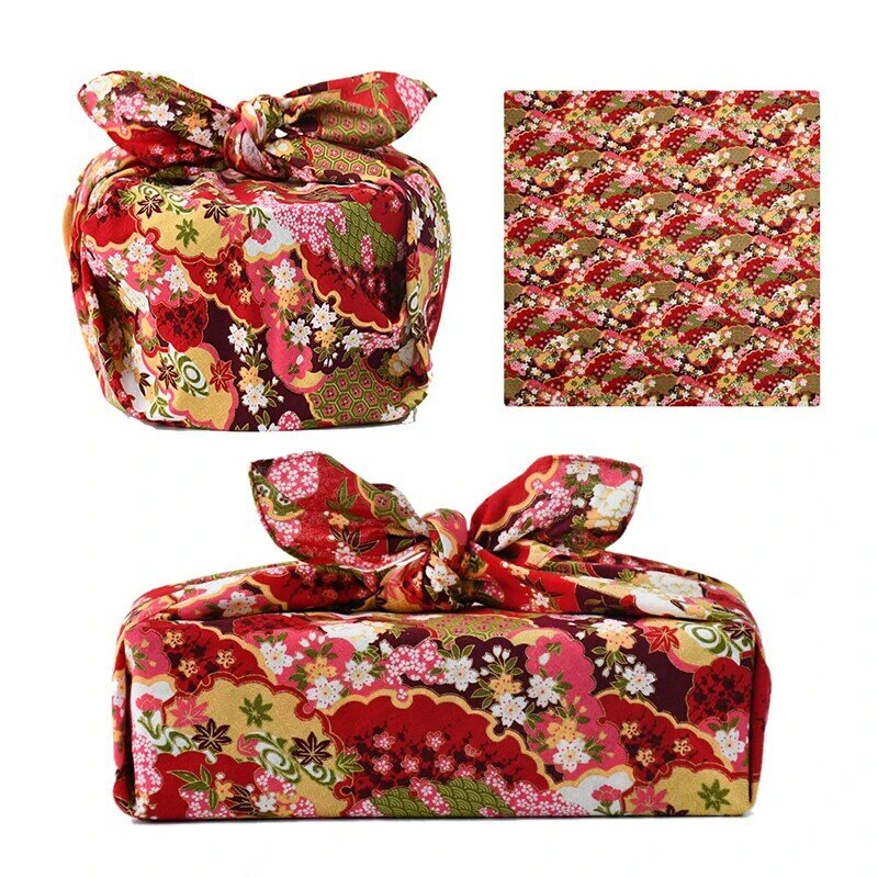 Scatola per il pranzo in stile giapponese Bento Packaging Cloth Furoshiki fazzoletto da viaggio Picnic Portable Festival Gift Teacup Wrapping asciugamano