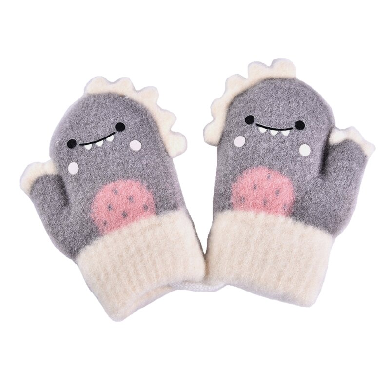 Children Winter Windproof Wearing Stretchy Knitted Full Finger Gloves Kids Gift Skin-friendly Warm Mittens