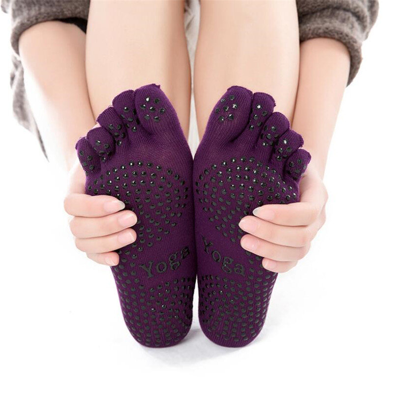 5Pairs Women's Five Toe Socks Solid Color Non-slip Colored Toes 5 Finger Female Ladies Korean Style Cotton Tube Socks