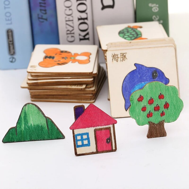 20Pcs Kids Wooden Drawing Stencils Kit Drawing Board Toys Coloring Puzzle Arts Crafts Set Educational Toys for Kids Accessories