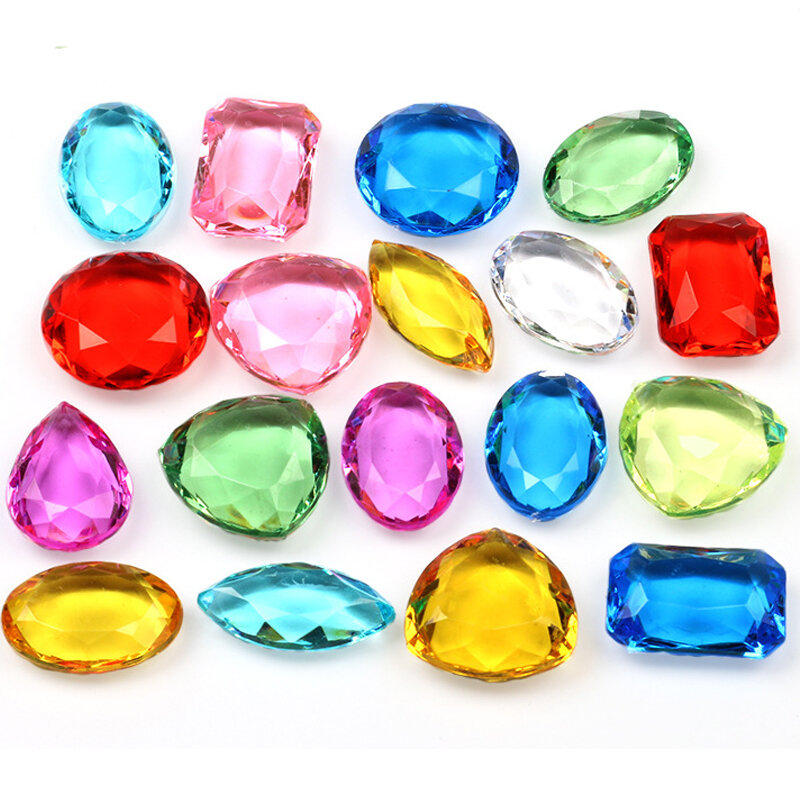 30Pcs Pirate Treasure Gems pietre preziose acriliche diamanti finti cristalli trasparenti bomboniere per bambini compleanno Kinder Spielzeuge
