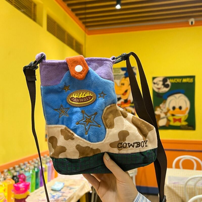 Borsa a tracolla per borsa con ricamo in peluche a forma di scarpa regalo borsa a tracolla in peluche
