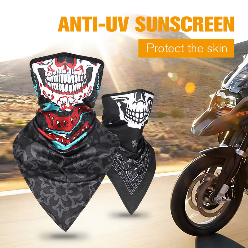 Mascarilla transpirable para motocicleta, máscara a prueba de viento, Anti-UV, protección solar, bufanda triangular, ventilación