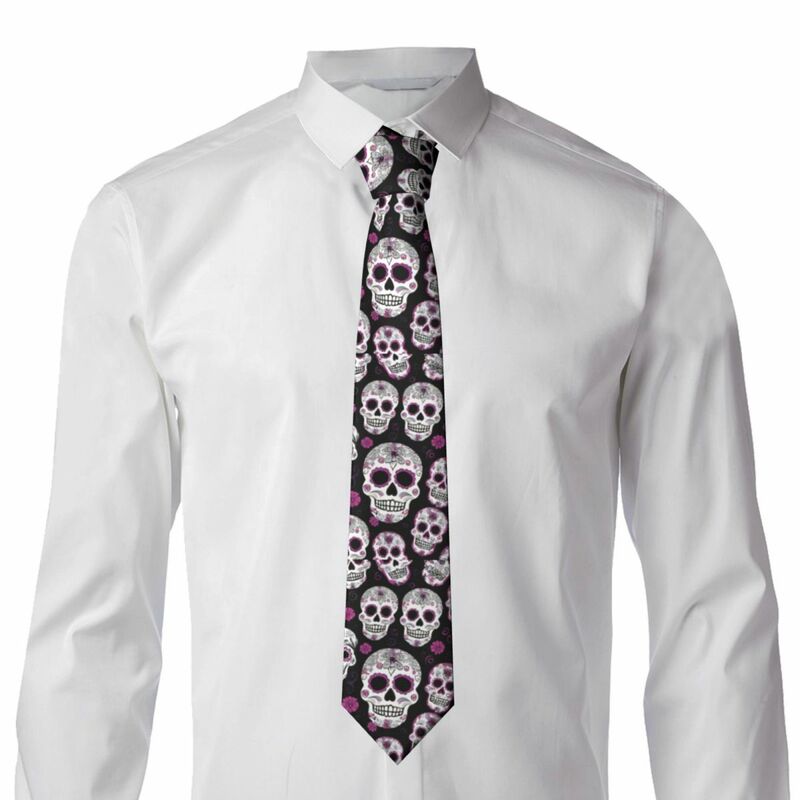 ربطة عنق ضيقة غير رسمية ضيقة للرجال ، ربطات عنق ملعقة ، نحيف كلاسيكي ، جماجم سكر ، هدية