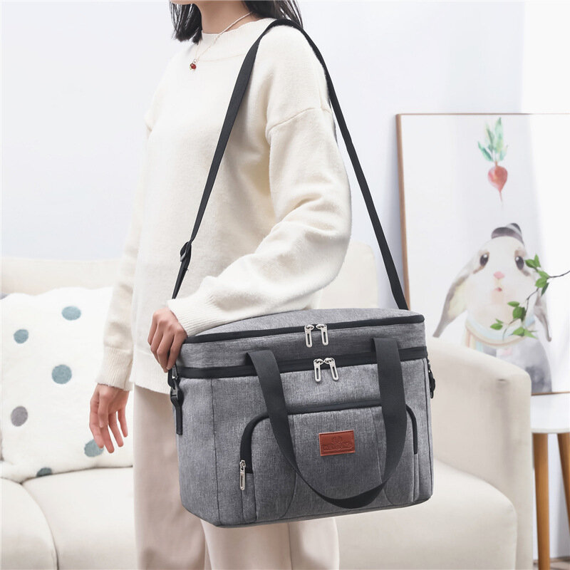 Multifunctional Double Layers Tote Cooler Lunch Bags for Women Men Large Capacity Travel Picnic Lunch Box with Shoulder Strap