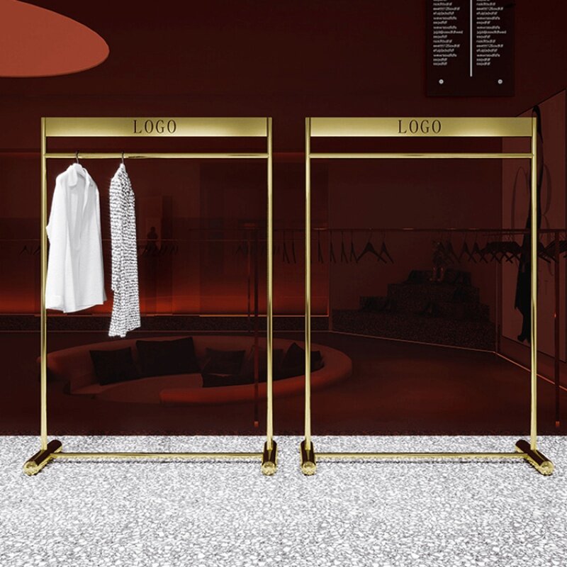 custom，Manufacturers Selling Clothes Display Racks Shelf For Clothing Shop Gold Clothing Display Rack