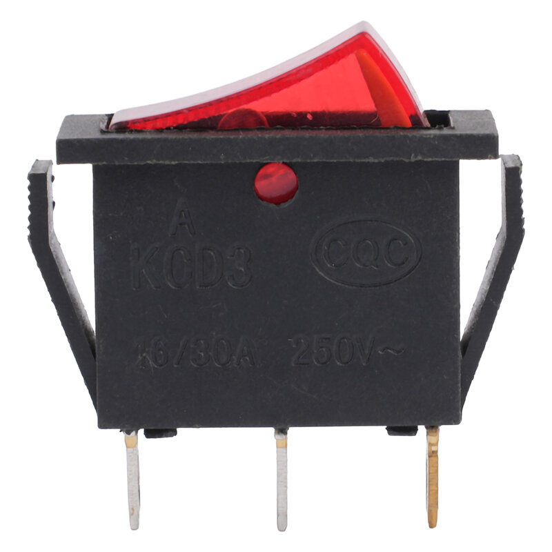 パワーロッカーボタンスイッチ、実用的なdpst kcd3、12x3ピン、ac 125v、20a、250v、16a
