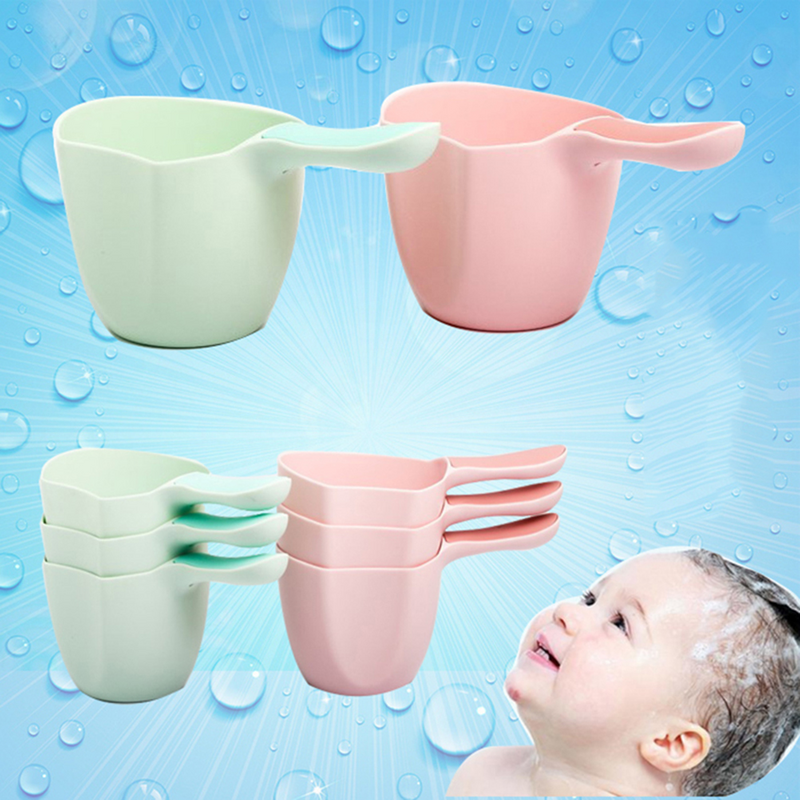 Taza de ducha para bebé, cuchara de baño para baño, taza de agua, champú para bebé, cuchara de baño, suministros para Baby Shower (verde)