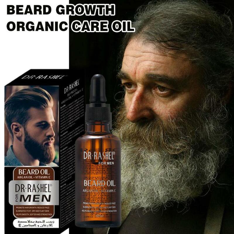 Aceite de barba para hombres, esencia potenciadora de crecimiento de barba, acondicionador sin aclarado, restaura la humedad Natural, productos de belleza