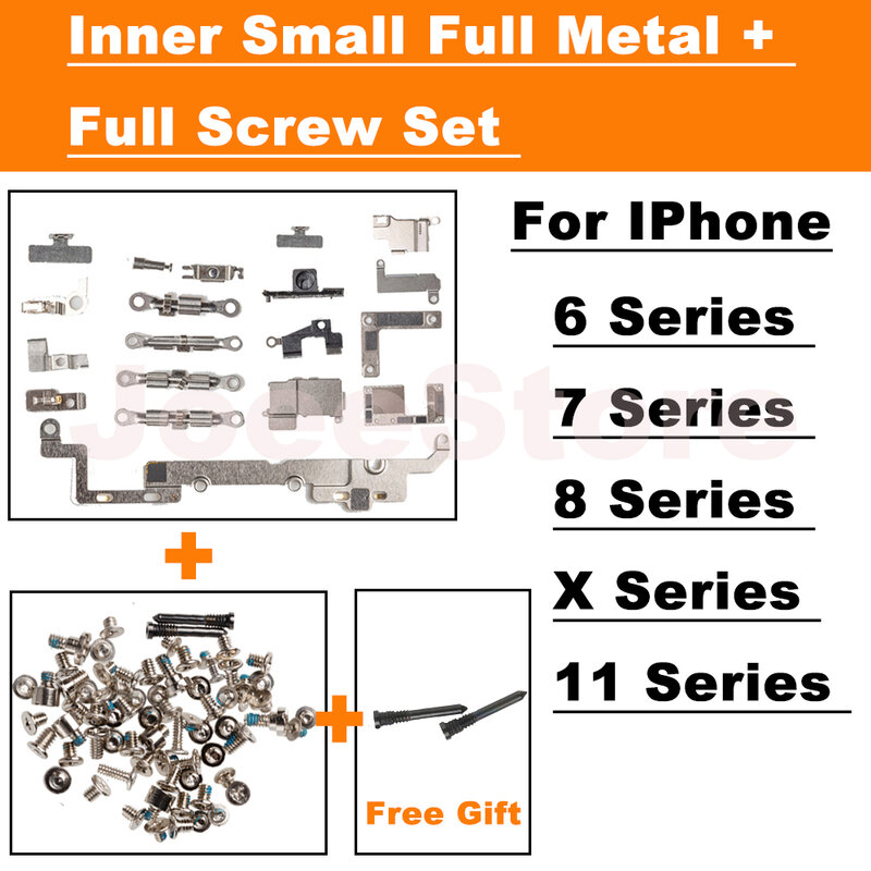 Set lengkap Aksesori pemegang dalam logam kecil, untuk iPhone X XS XR 11 Pro Max 6 6S 7 8 Plus pelat pelindung braket dengan sekrup penuh