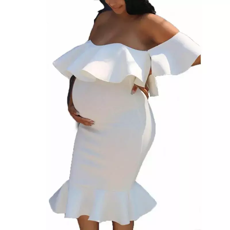 Pregnant Woman Dresses Christmas Party Clothing Gown Pregnant Clothes Pregnancy Dress Photography Props Clothes Maternity Skirt
