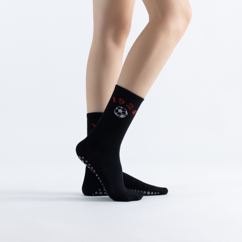 Nova moda impresso mid-tube meias de yoga de silicone antiderrapante meias esportivas pilates meias de fitness dança treinamento de fitness