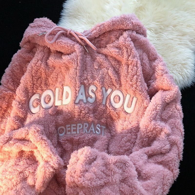 Теплая толстовка, Женская Толстая осенне-зимняя новая толстовка из бархата ягненка, женская модная повседневная куртка Y2K, свободное плюшевое пальто для пар