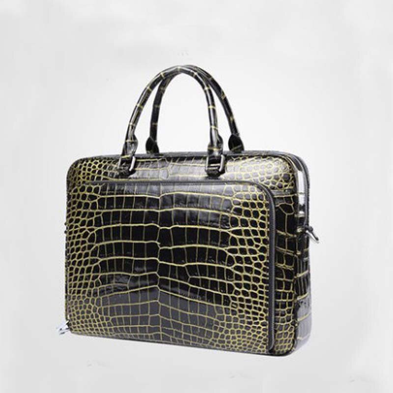 Новая сумка KEXIMA gete из крокодиловой кожи для мужчин, мужская сумка из крокодиловой кожи, деловая сумка, Золотая сумка из крокодиловой кожи, портфель