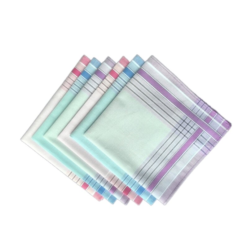 50JB 3PCS 29x29cm Male Striped Handkerchiefs Random Color Hankies Pocket Striped Pattern Pocket Square Handkerchiefs for Male