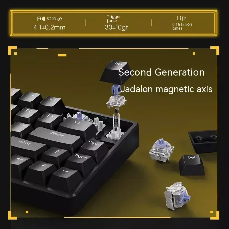 ATK68 Keyboard permainan, Mekanikal Esports saklar magnetik Keyboard berkabel RGB 68 tombol OEM keycap PBT untuk Win/Mac Gaming