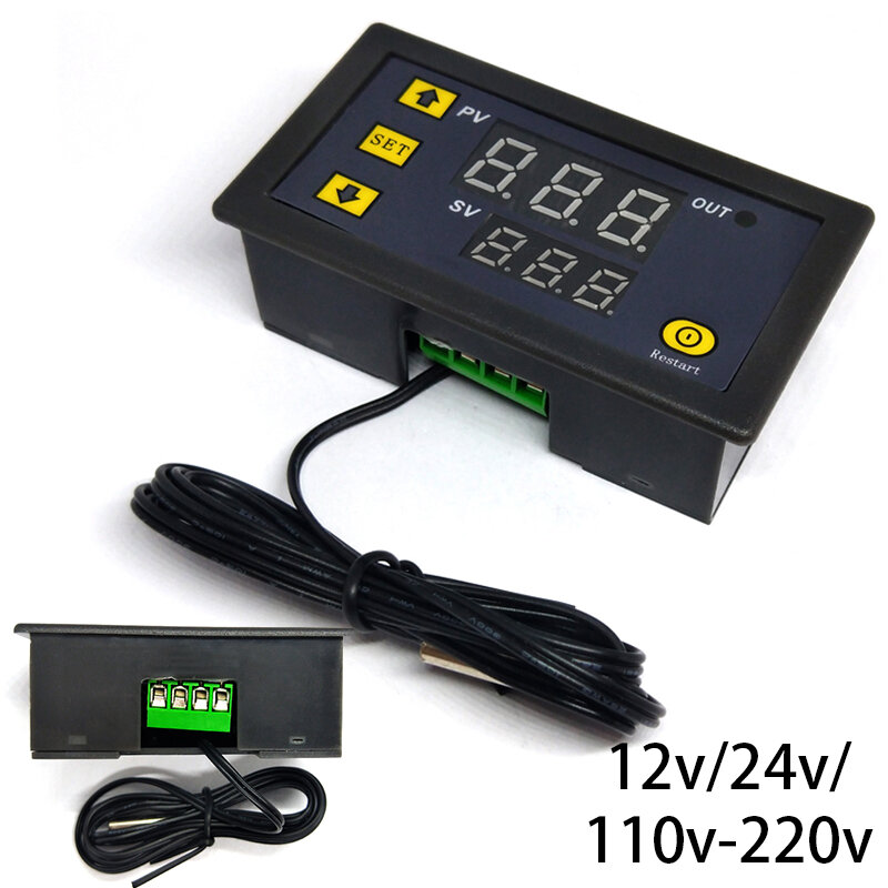 Digital Temperature Controller 12V / 24V / 110V-220V Thermostat  Cooling Heating Temperature  Meter Switch Regulator