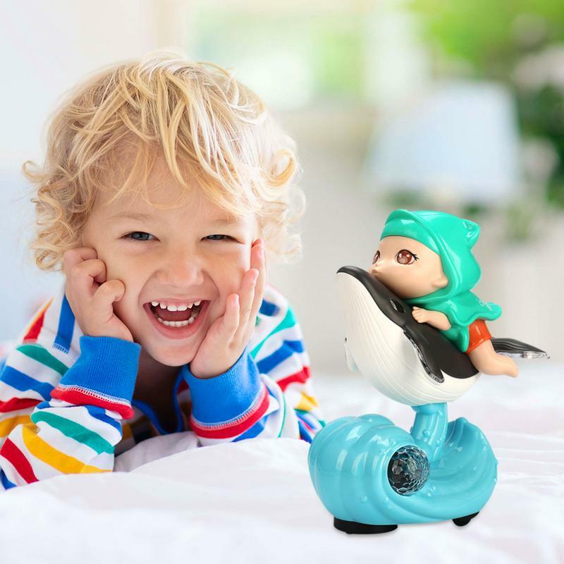 Giocattolo elettrico squalo bambola balena illuminata interattiva che cammina e si muove giocattolo educativo elettronico regalo per bambini per il compleanno