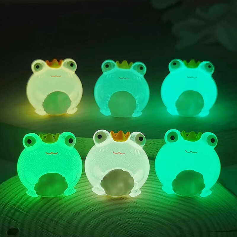 Mini Frog Glowing Luminous Frogs Figurines Miniature For Fairy Garden Dollhouse Decoration