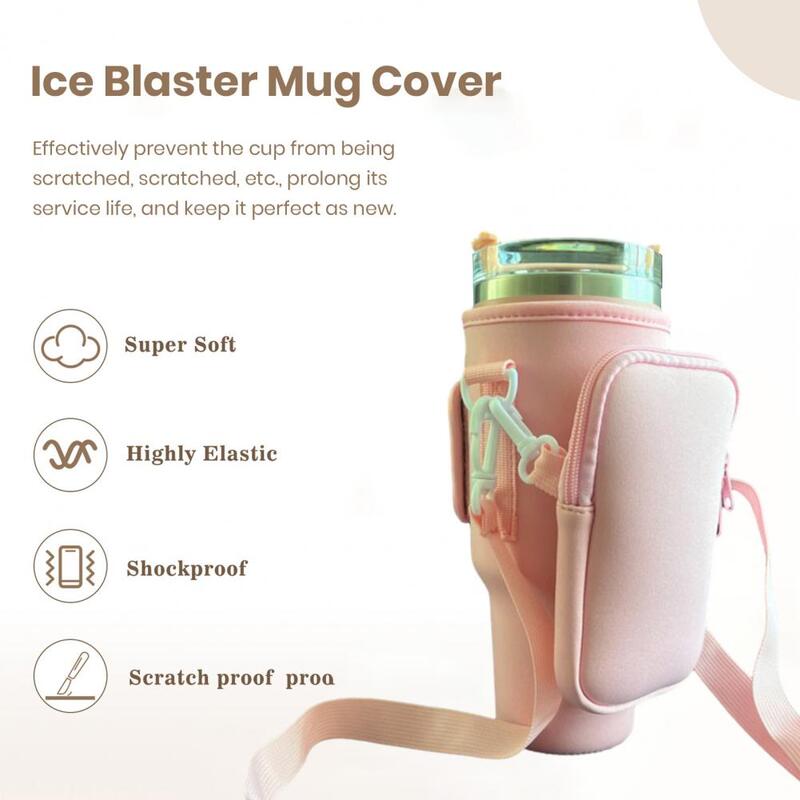 Water Bottle Bag with Zipper Mug Pouch for Water Bottle Versatile Water Bottle Carrier with Adjustable Strap for On-the-go