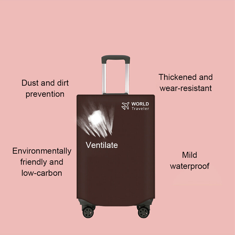 Pelindung koper perjalanan, jenis stiker warna Solid tahan air dapat dilepas gaya sederhana aksesoris pelindung tas koper