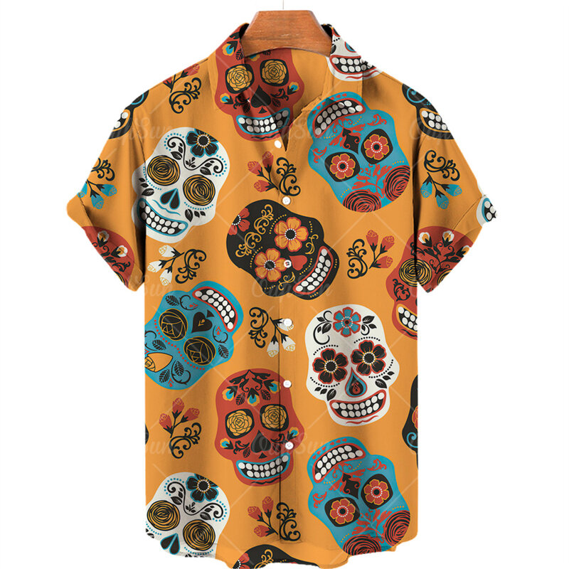 2024 Heren Designer Hawaii Shirts Korte Mouwen Kraag Top Mode Streetwear 3d Geprint XS-5XL Hiphop Casual Vintage Kleding