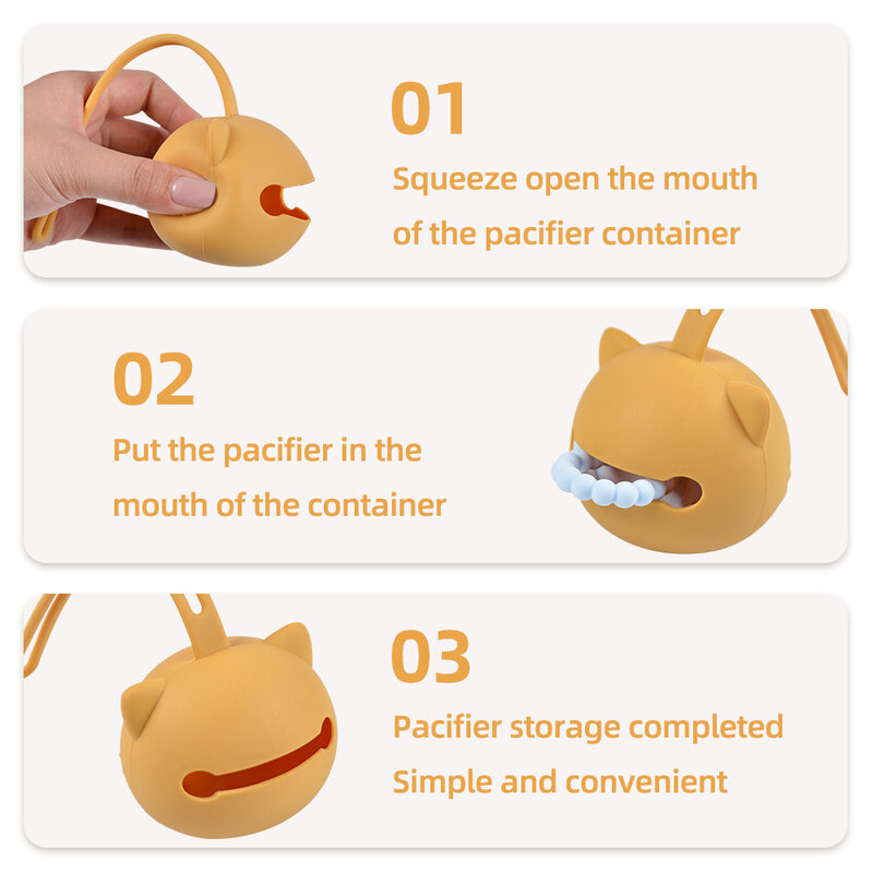 Baby Pacifier Holder BPA Free Soft Silicone Infant Portable Feeding Soother Container Box Nipple Storage Box Teat Attachment