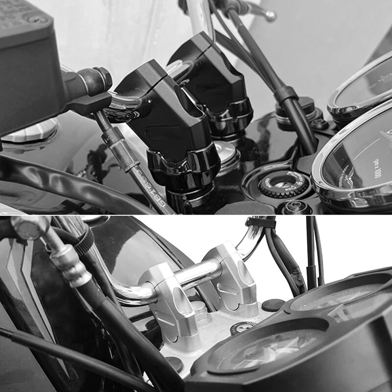 Schwarz silber 22mm motorrad lenker riser motocross-verstärkende klemme halterung pit bike motorrad zubehör