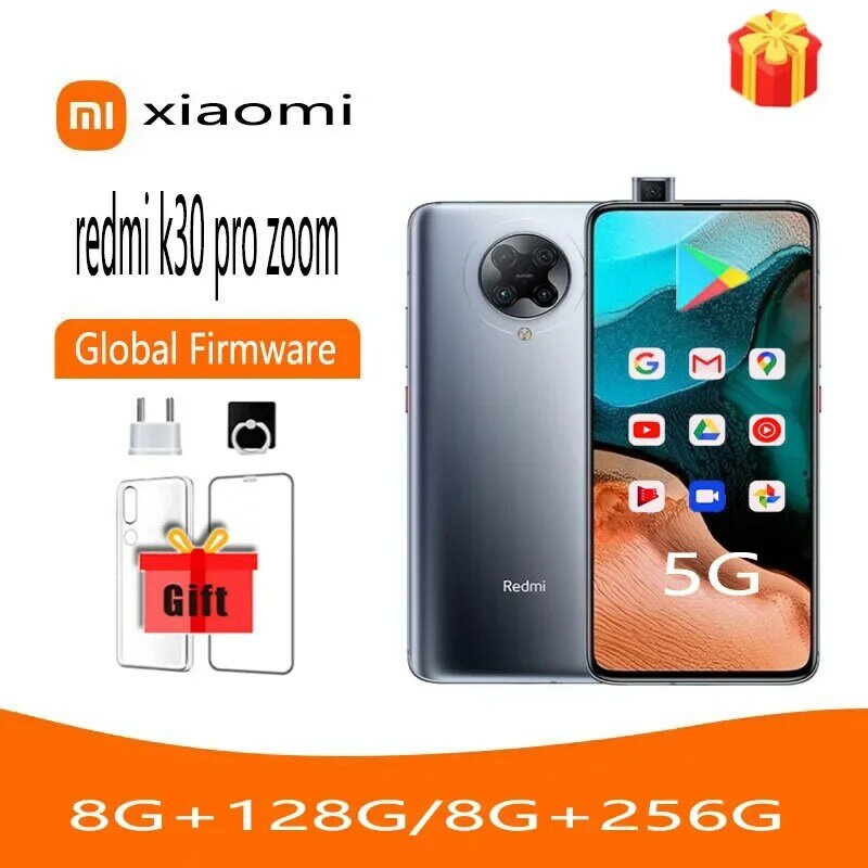 Xiaomi-Redmi K30 proスマートフォンデュアル,グローバルファームウェア,5gズーム,alcomm snapdragon 865,フルネットcom, Android