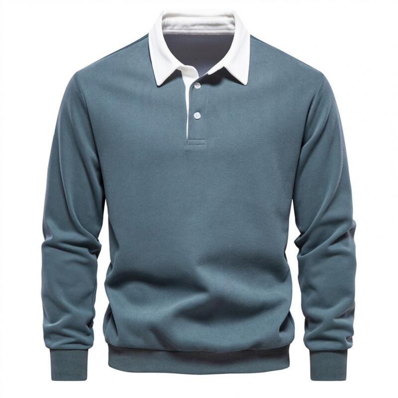 Bluza męska warstwa podstawowa bluza jesienna sweter z klapą elastyczny brzeg swetry