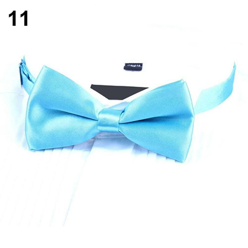 New Arrival Men\'s Fashion Plain Bowtie Tie Polyester Pre Tied Wedding Bow Tie Suits Tie