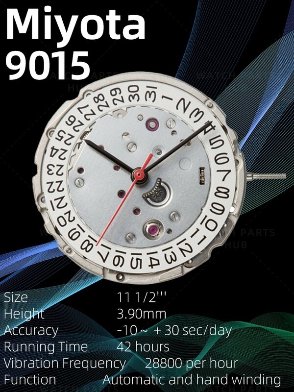 Mouvement de montre ATA YOTA 9015, original, mouvement automatique, mécanique, 3 aiguilles, pièces de montre, citoyen, nouveau