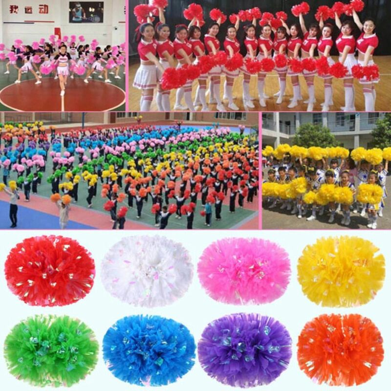 25cm gra pompony wysokiej jakości 9 kolorowe kwiaty piłka cheerleaderek sportowe cheerleaderek