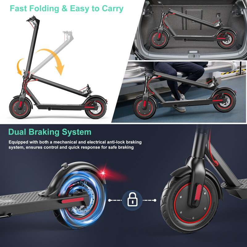 2024 heißer Verkauf 500w 10ah 15ah faltbare Skateboard elektrische Kick-Scooter wasserdichte Luftreifen Elektro roller