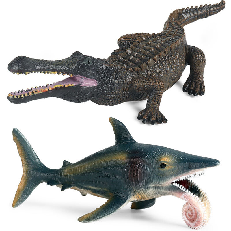 Lifelike Ocean Life Simulation Modelo Animal, Swordfish Moray, enguia elétrica Piranha, PVC Action Figures, Coleção Kids Brinquedos