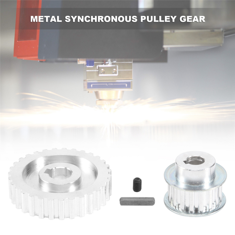 2Pcs Metal Synchronous Pulley Gear Motor Belt Gear Drive Wheel Gear S/N Cj0618 Mini Lathe Gears , Metal Cutting Machine Gears