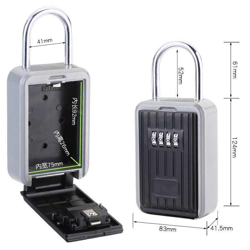 กล่องล็อคกุญแจ,กล่องล็อคกุญแจอลูมิเนียม Key ปลอดภัยกล่อง Weatherproof 4สำหรับกลางแจ้งและในบ้าน
