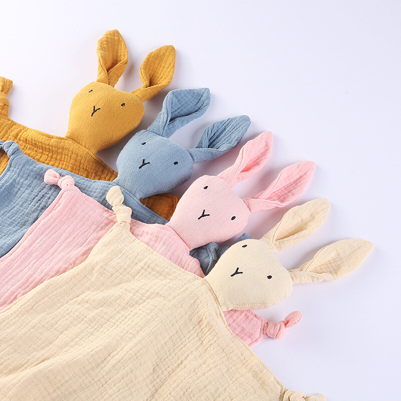 Couverture en gaze de coton double pour bébé, couvertures en mousseline de lapin pour bébés, carrés en mousseline, trucs pour nouveau-né, couette de sommeil