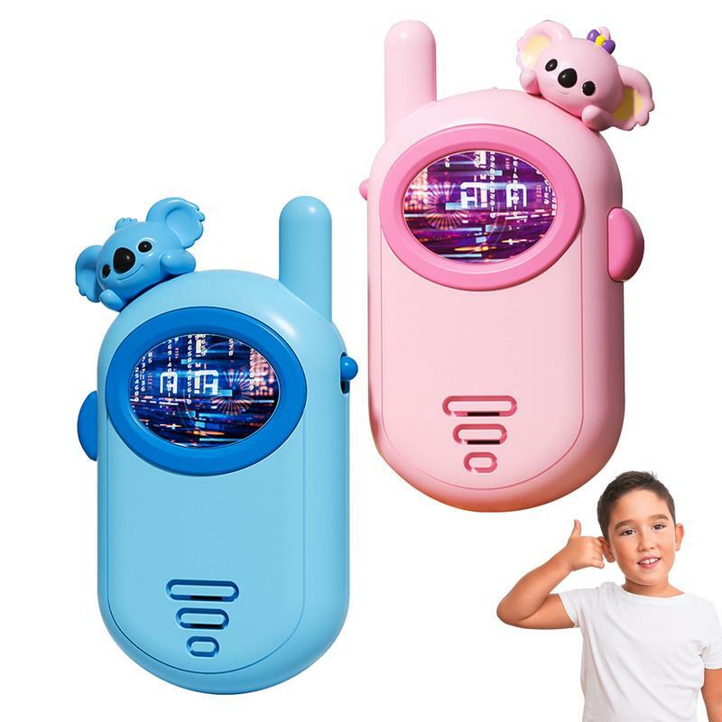 Walkie Talkie portátil com design Koala, rádio talky para a família, alcance de 3 km, brinquedo durável, adorável a pilhas, meninos
