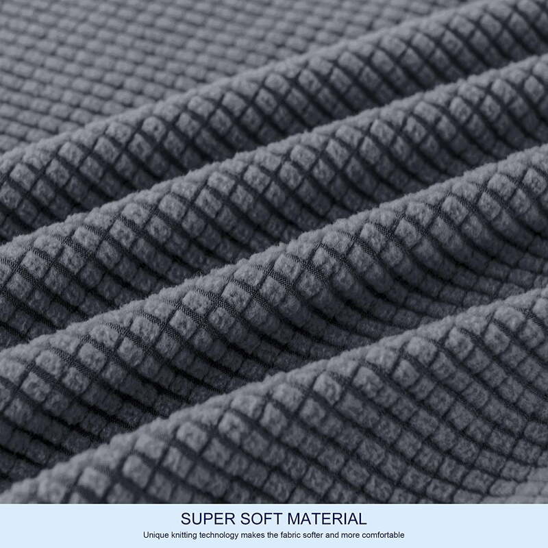 Sujetex-funda de sofá elástica de rejilla texturizada, 2 piezas, gris