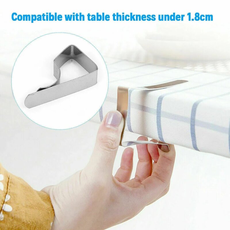 8Pcs Stainless Steel Tablecloth Clamps Table Cloth Clips Holder Clip For Party Wedding Table Cover Clamps Decorative